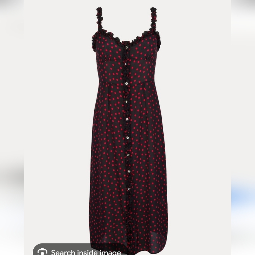 Realisation Par Black Dress with Red Polka Dots